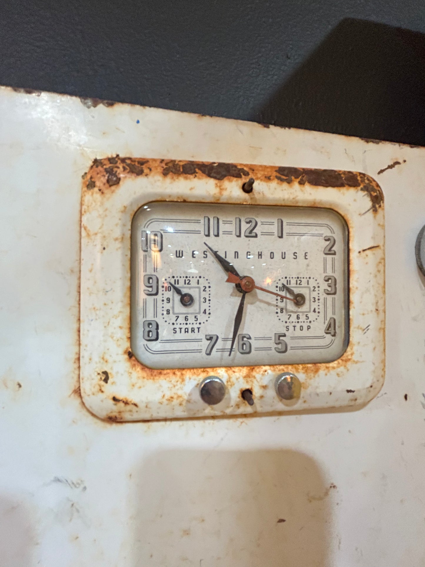 Vintage 1950’s  Westinghouse Roaster Door- Working Clock