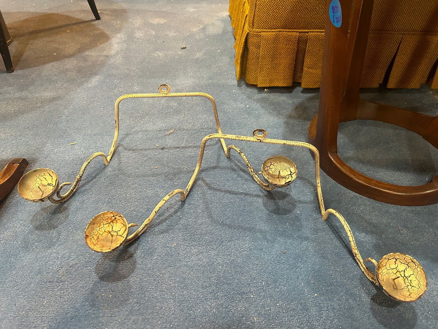 Metal White Patina Candle Holder