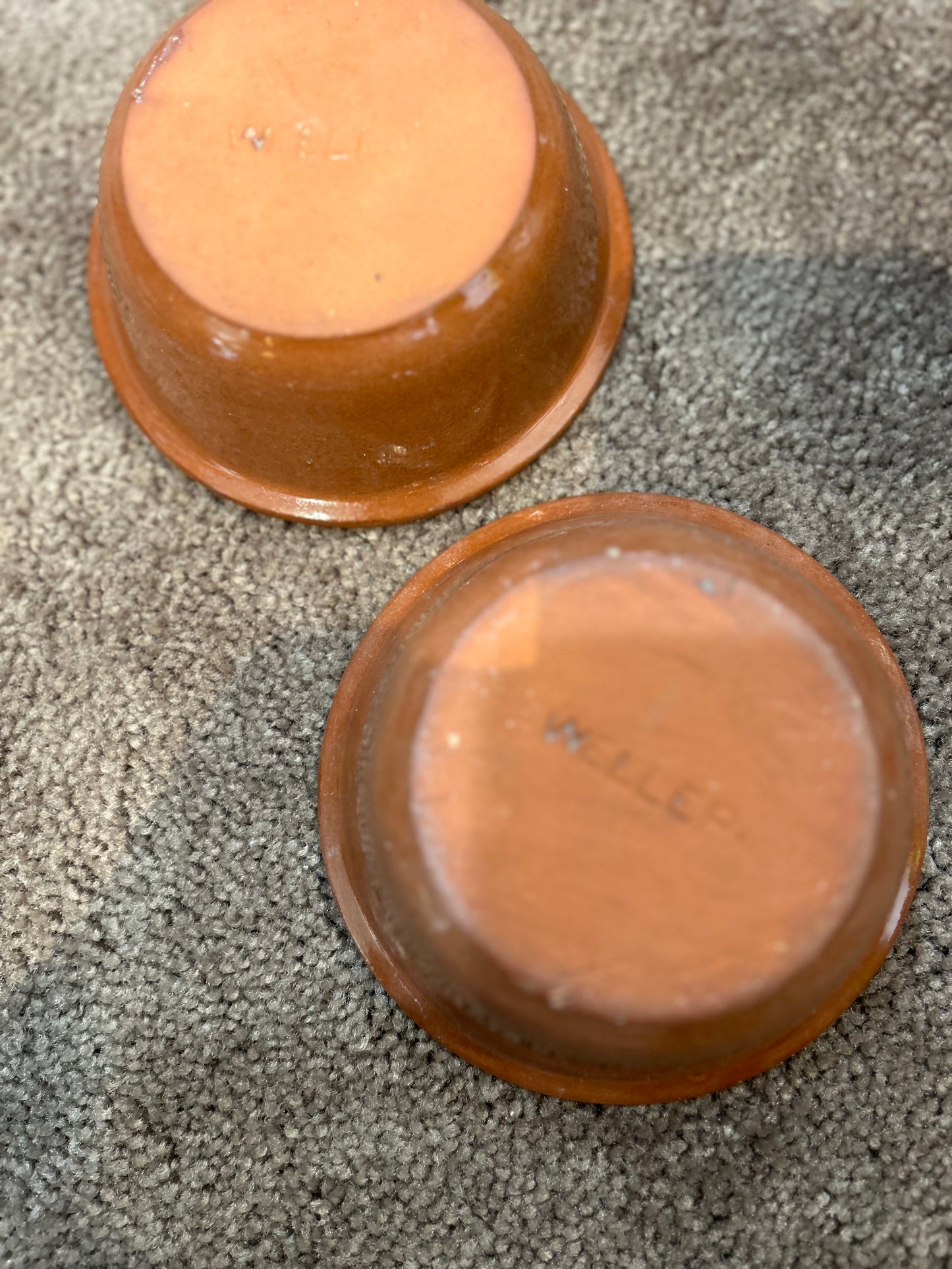 Set of 2 Small Weller Stoneware - Brown