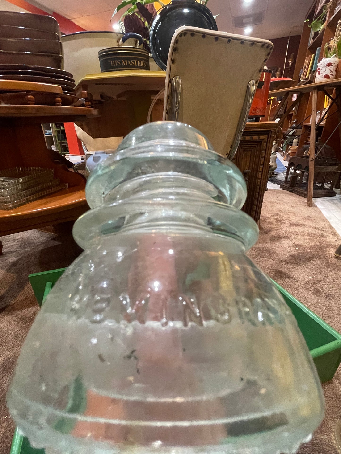 Vintage 1938  Hemingway Clear Glass Insulator