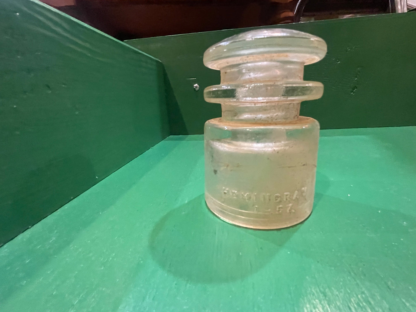 Vintage 1938  Hemingway Clear Glass Insulator