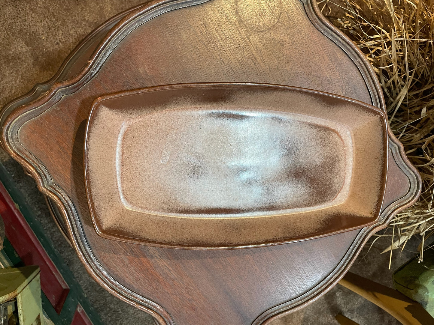 Frankoma Pottery Serving Platter- Plainsmen Brown