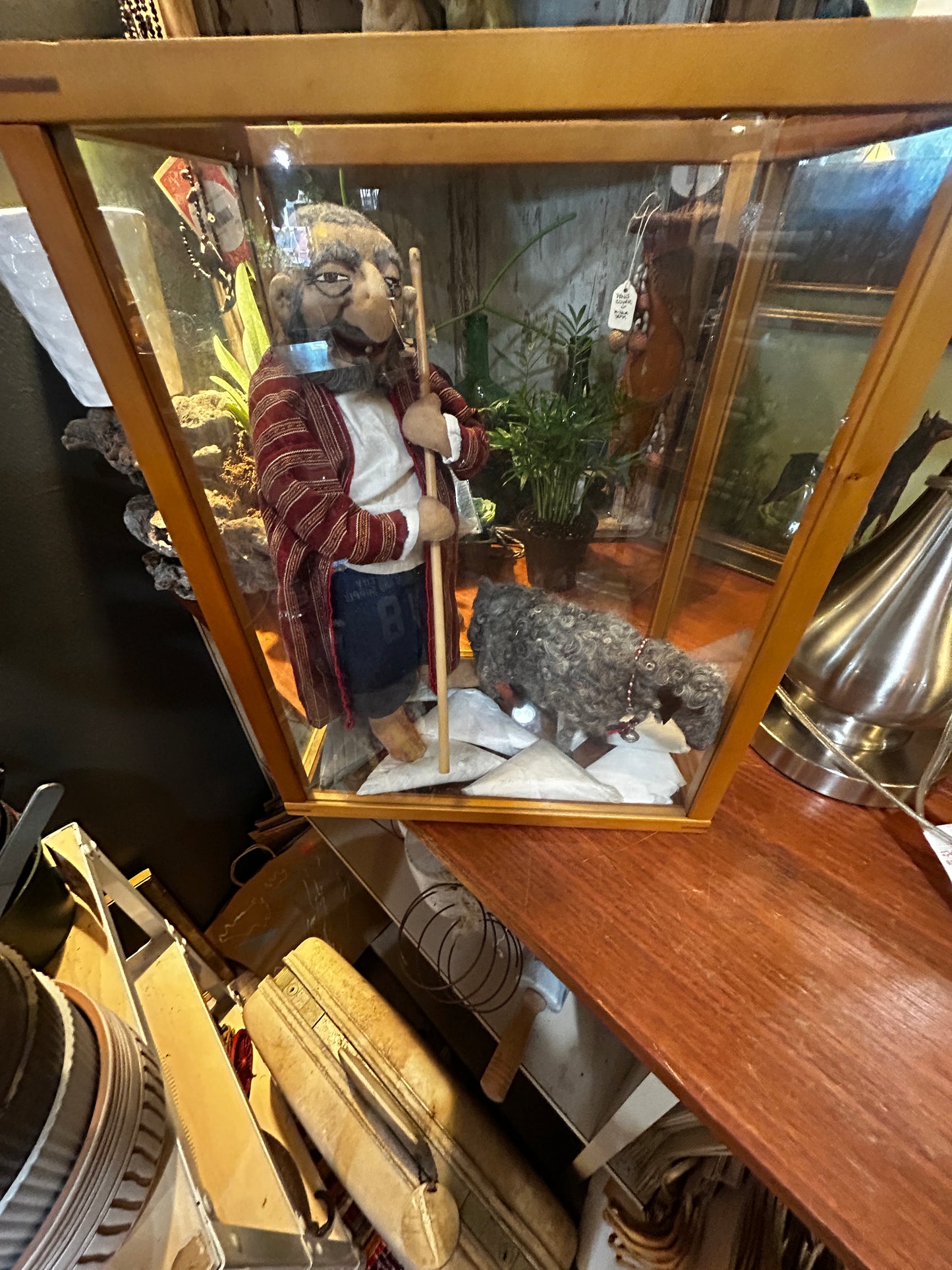 Handmade Literal Wandering Jewish Shepherd and Sheep