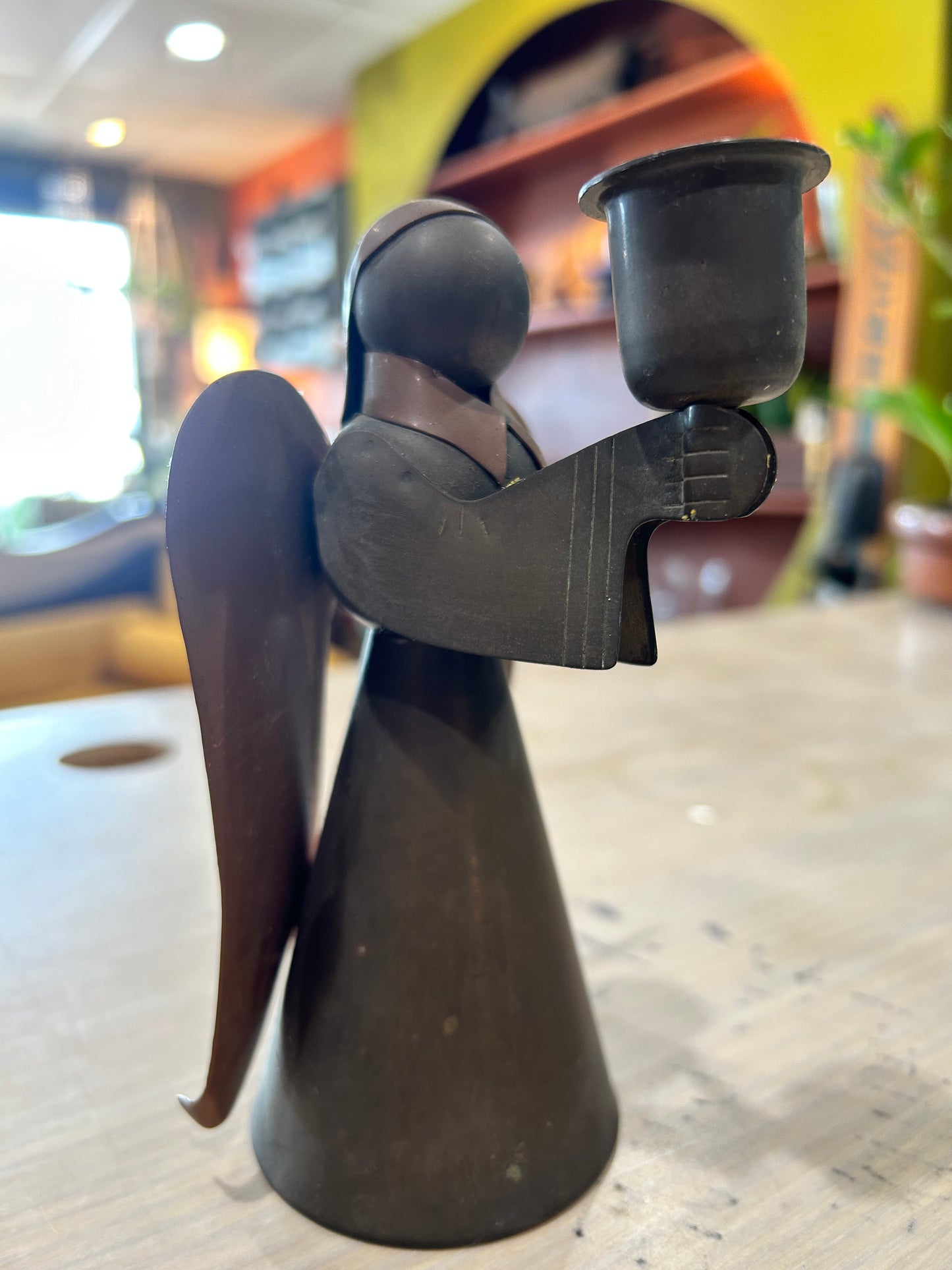 Vintage Brass and Copper Angel Candleholder