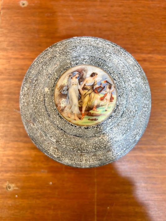 Vintage Metal Music Powder Box- Robbed Couple