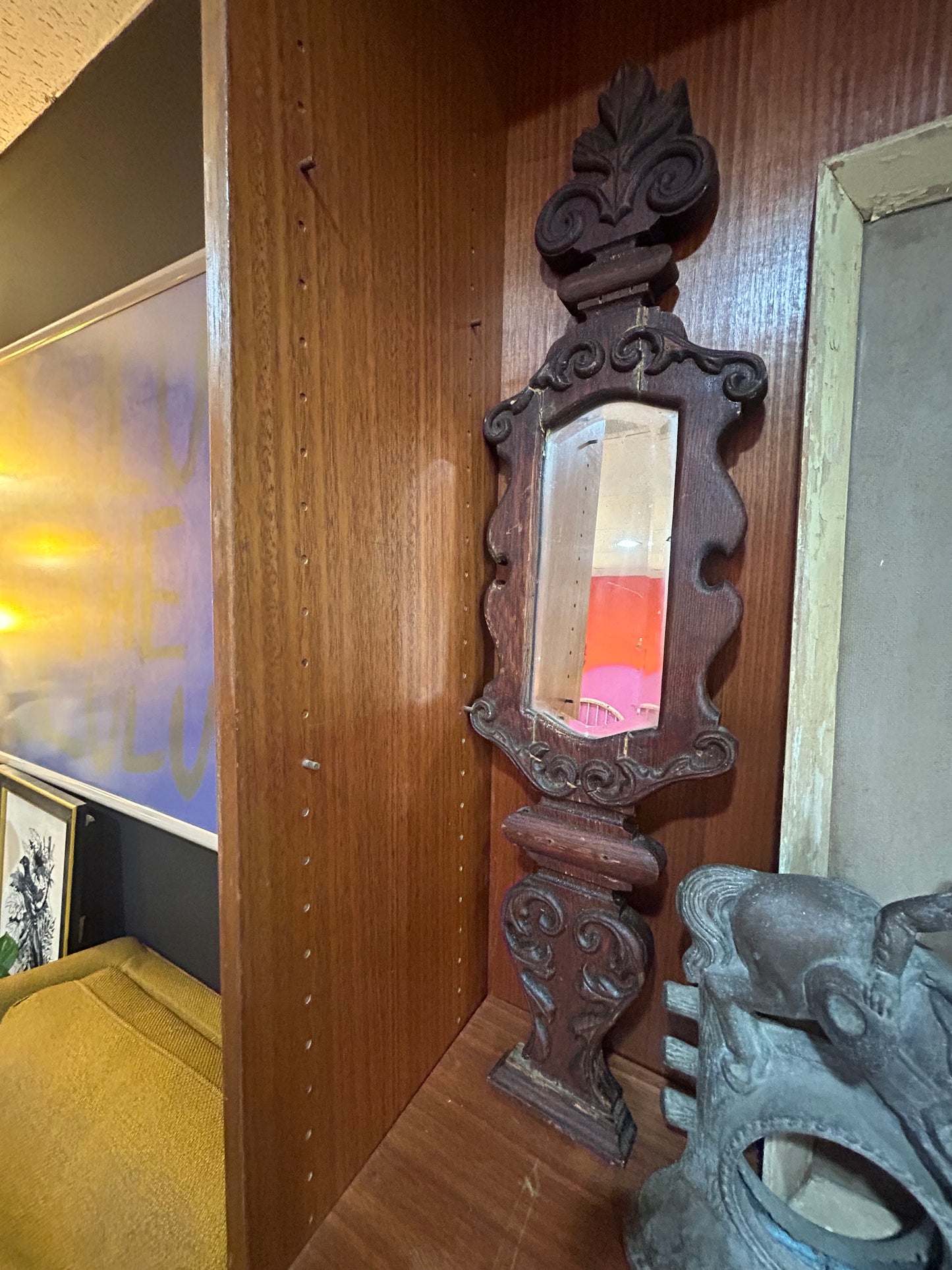 Victorian Oak Hall Mirror