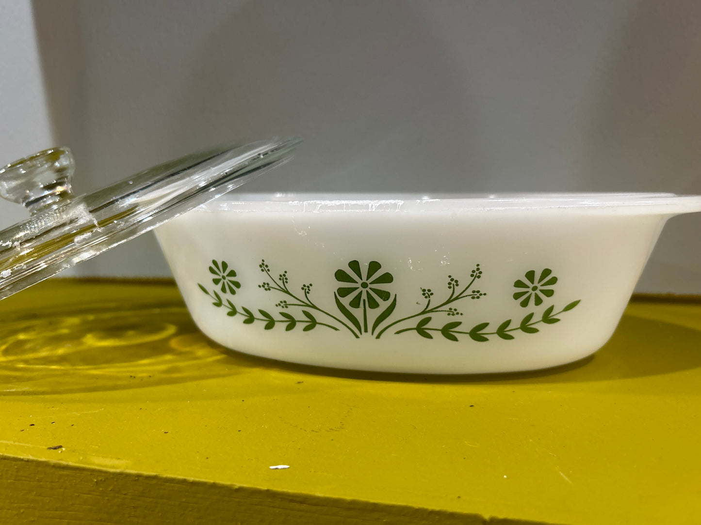 Glasbake Casserole Dish with Lid- One Quart Pattern J235