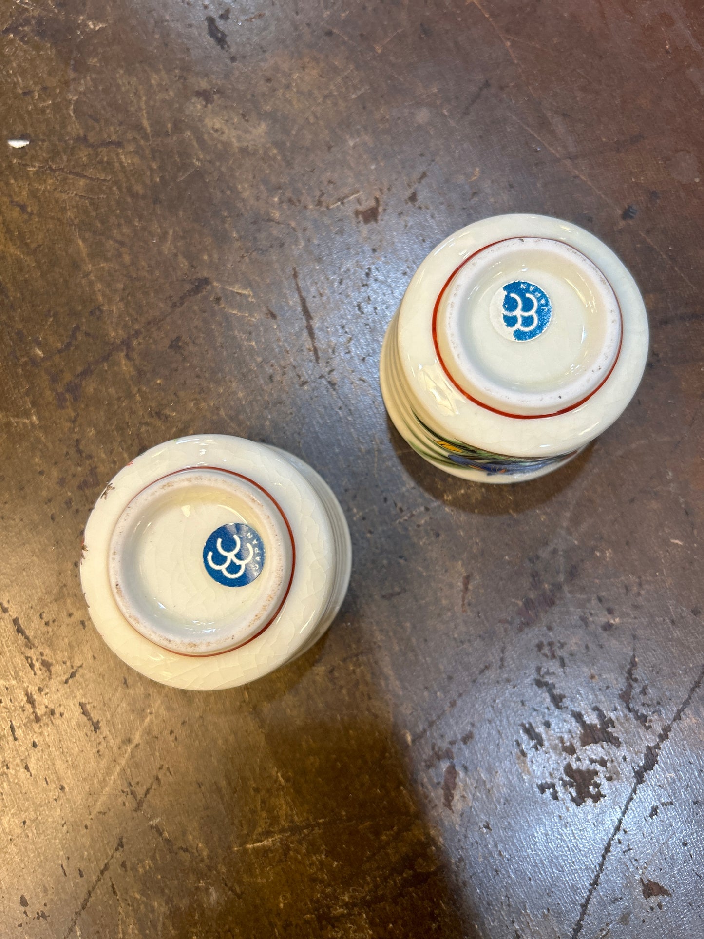 Set of 2- Antique Japanese Porcelain Sake Cups