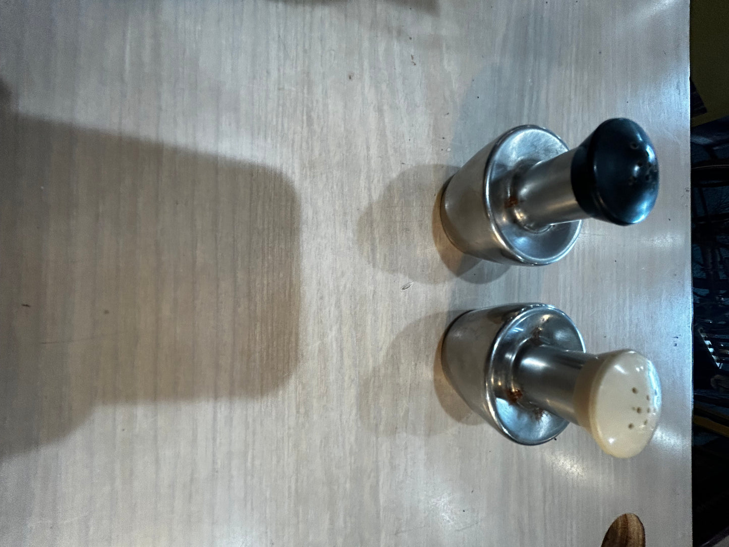 Vintage Stainless Steel Salt and Pepper Shakers- MCM