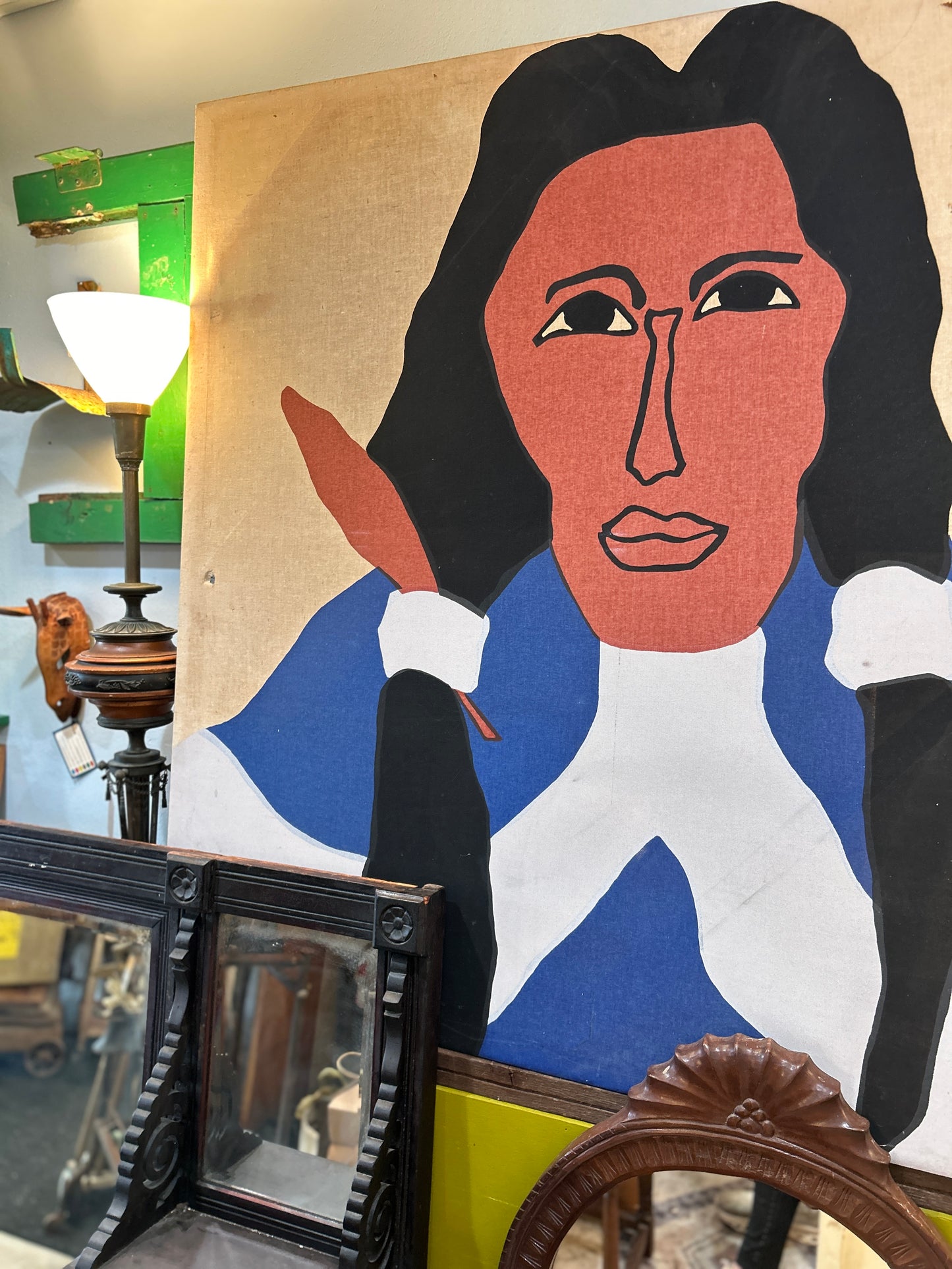 Large Original Native American Silk Screen Art 48X48