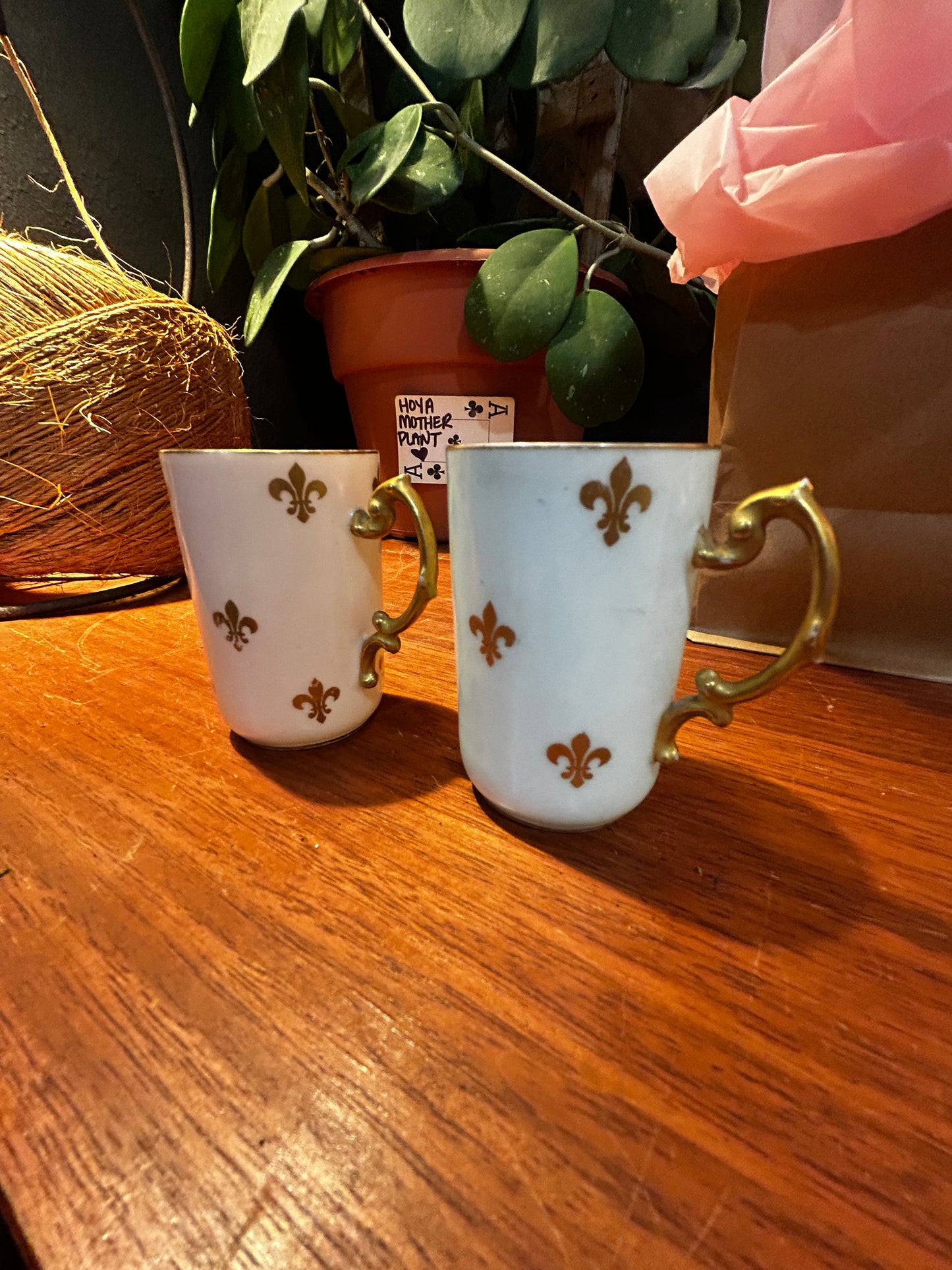 Jean Pouyat Limoges Porcelain Tea Cups