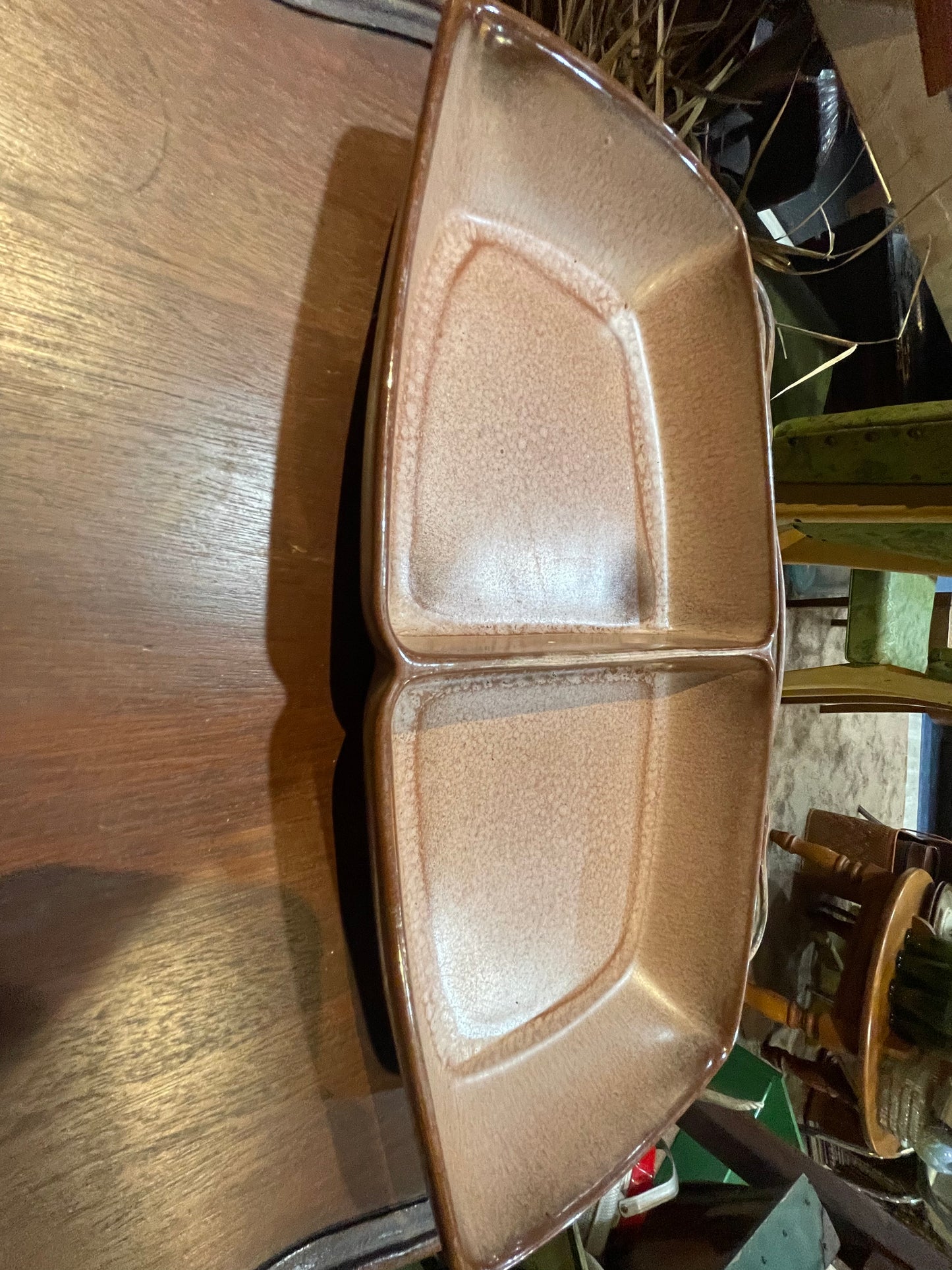 Frankoma Divided Serving Dish- Plainsmen Brown