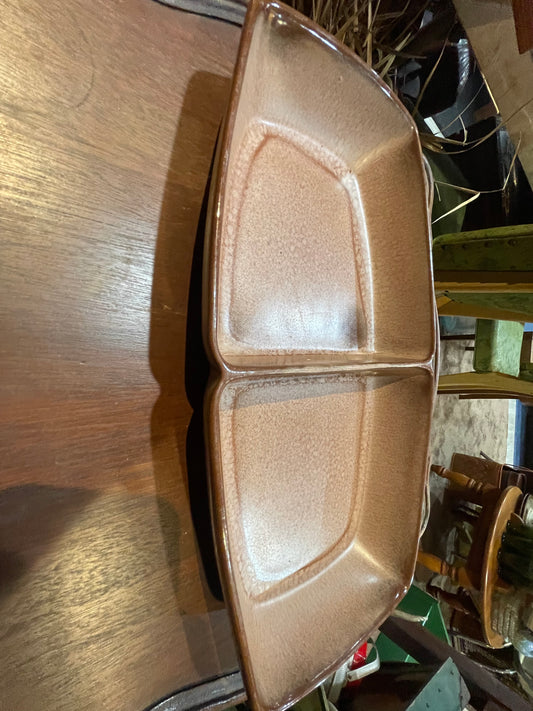 Frankoma Divided Serving Dish- Plainsmen Brown