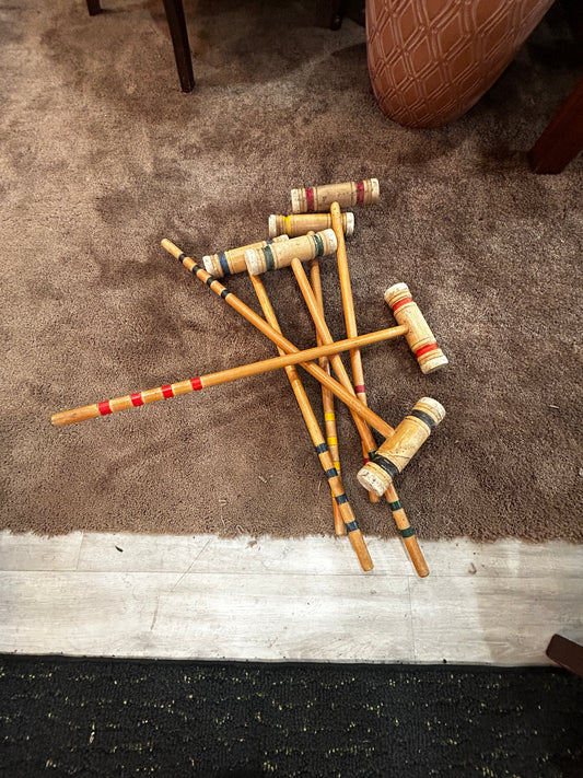 Set of Vintage Croquet Mallets