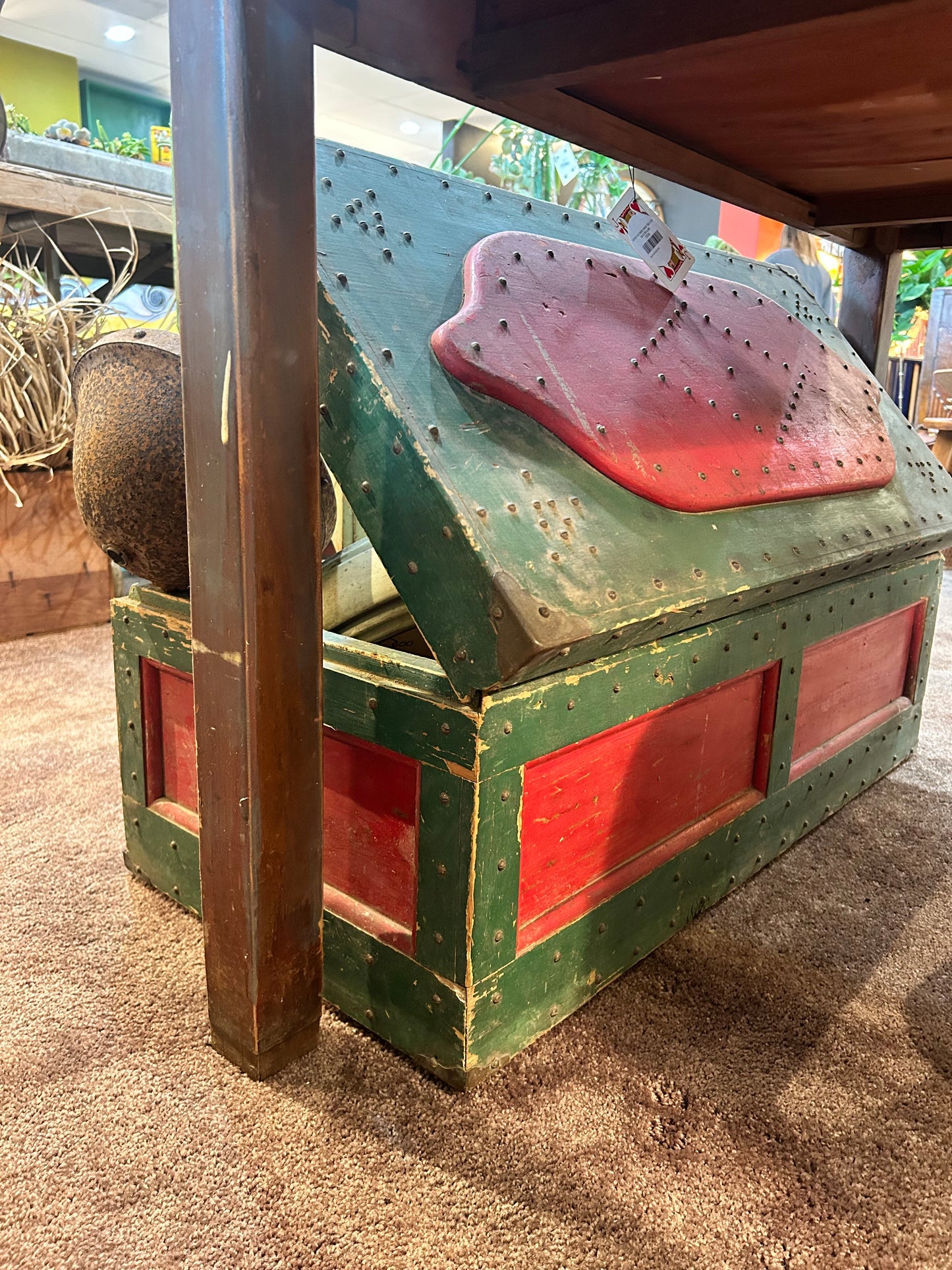 Antique 19th Century Wooden and Decorative Nail Chest