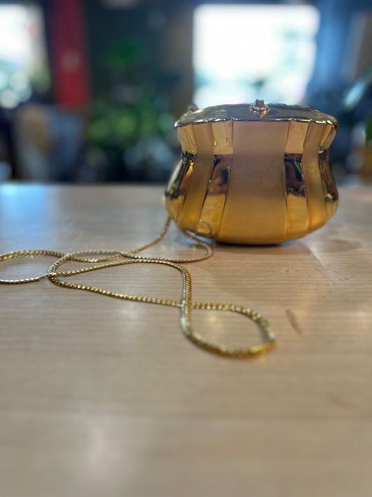 Vintage Golden Evening Bag- Golden Chain