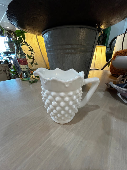 Fenton Hobnail Milk Glass Creamer Container