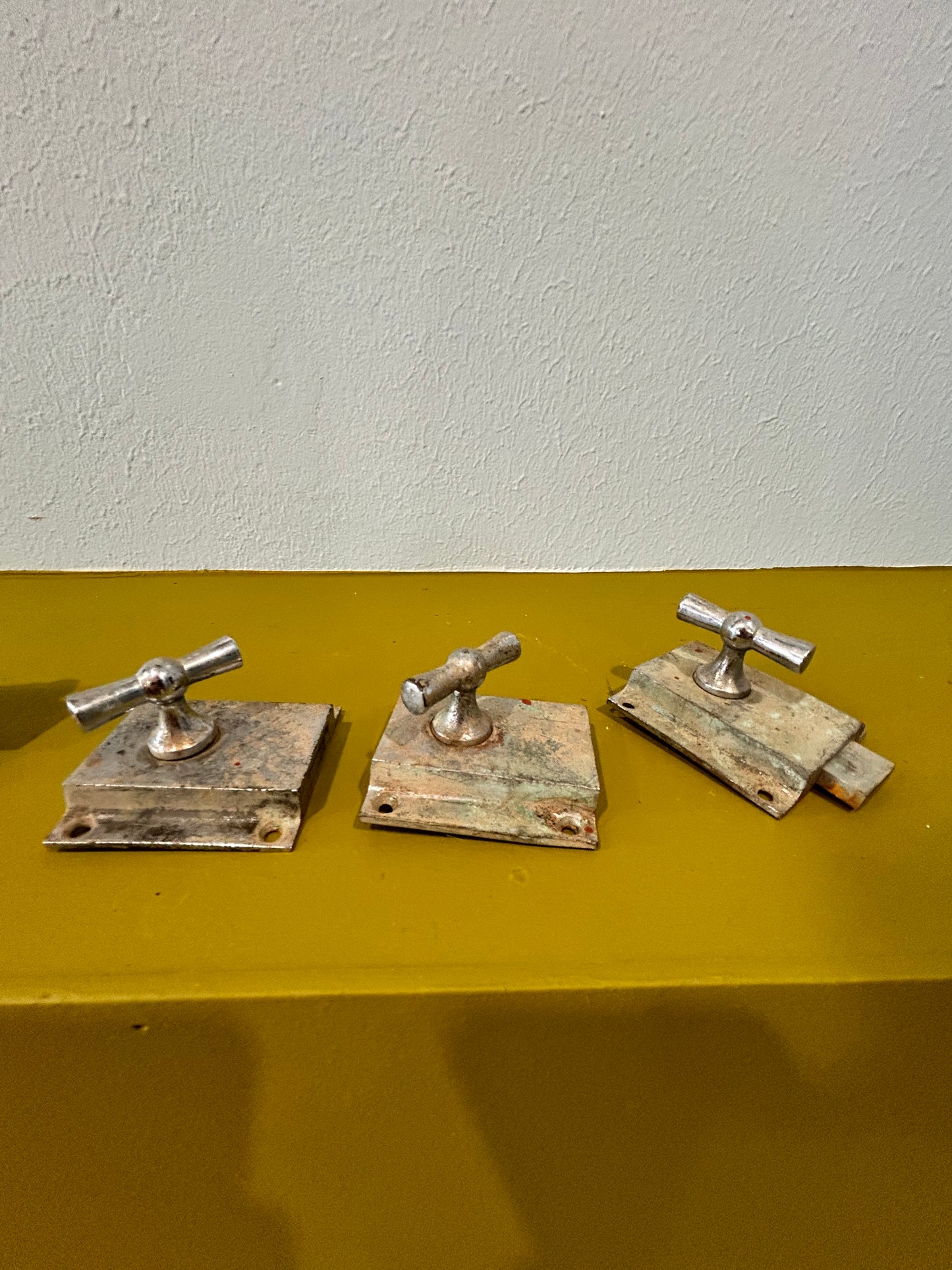 Antique Arch Savage Metal Cabinet Latches Lot of 4