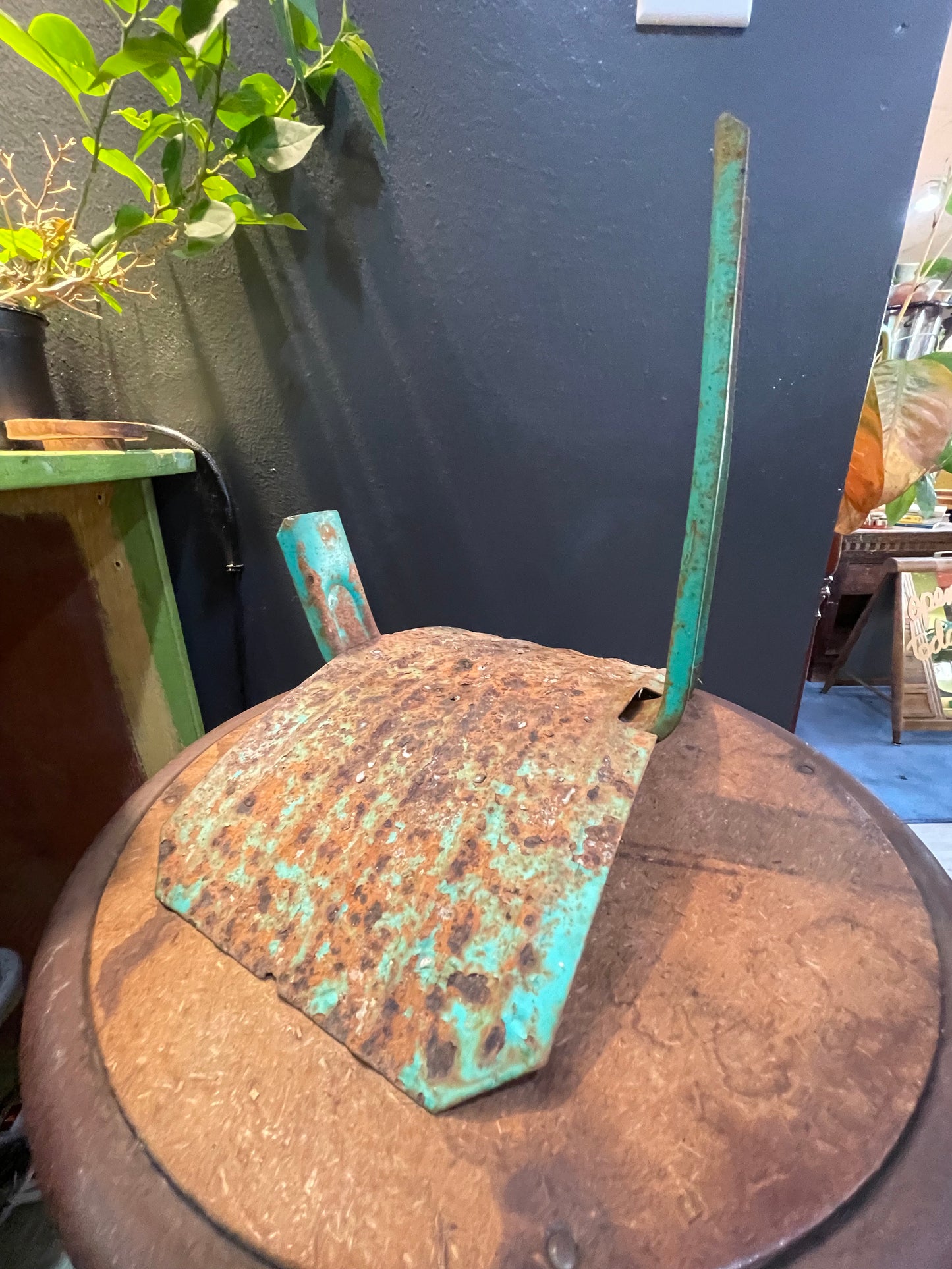 Vintage Green Metal Hose Holder