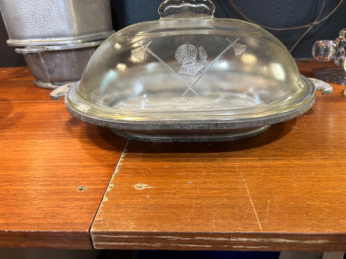 Guardian Service Vintage Aluminum Roaster with Glass Lid and Tray