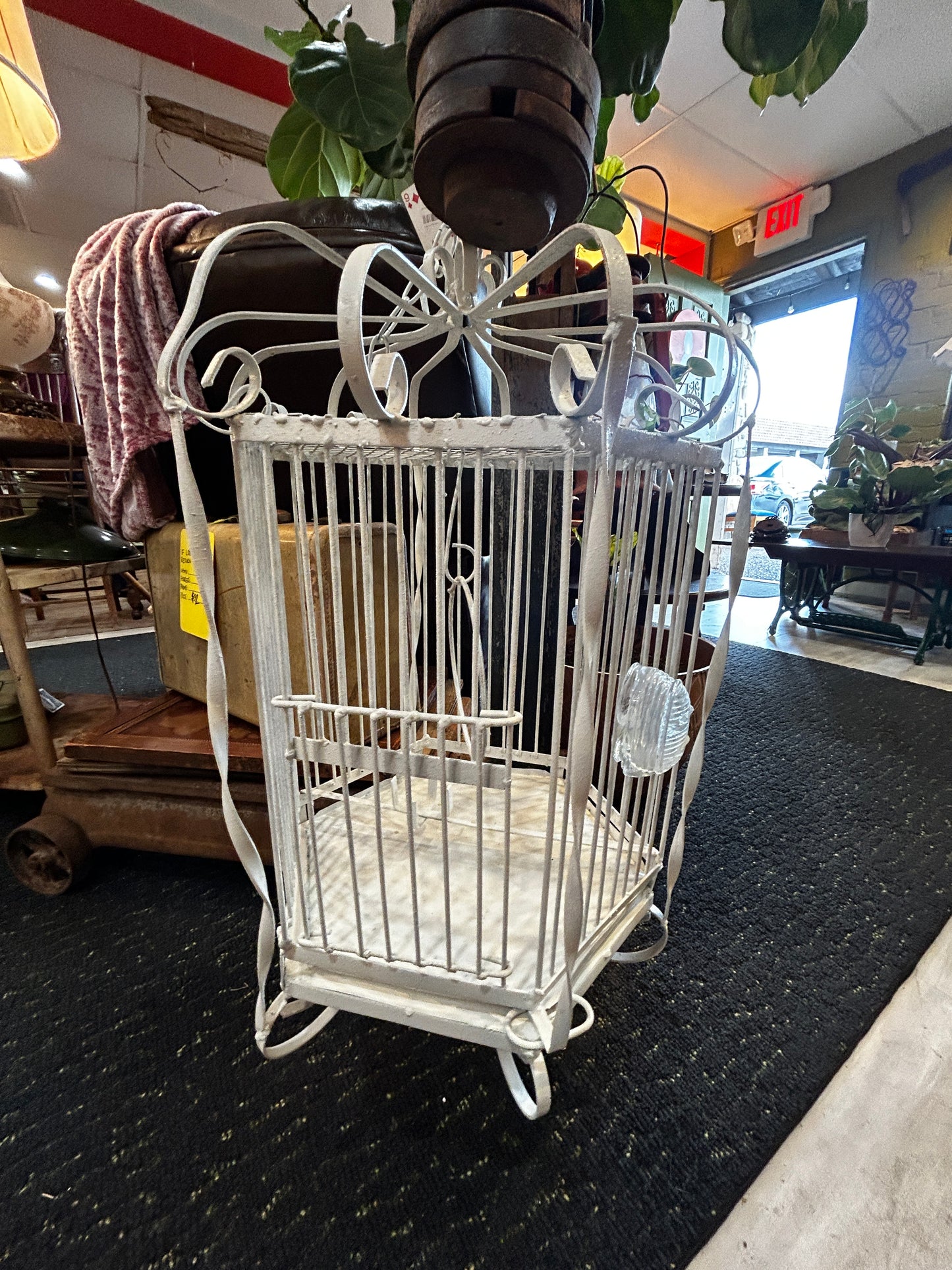White Wrought Iron Birdcage