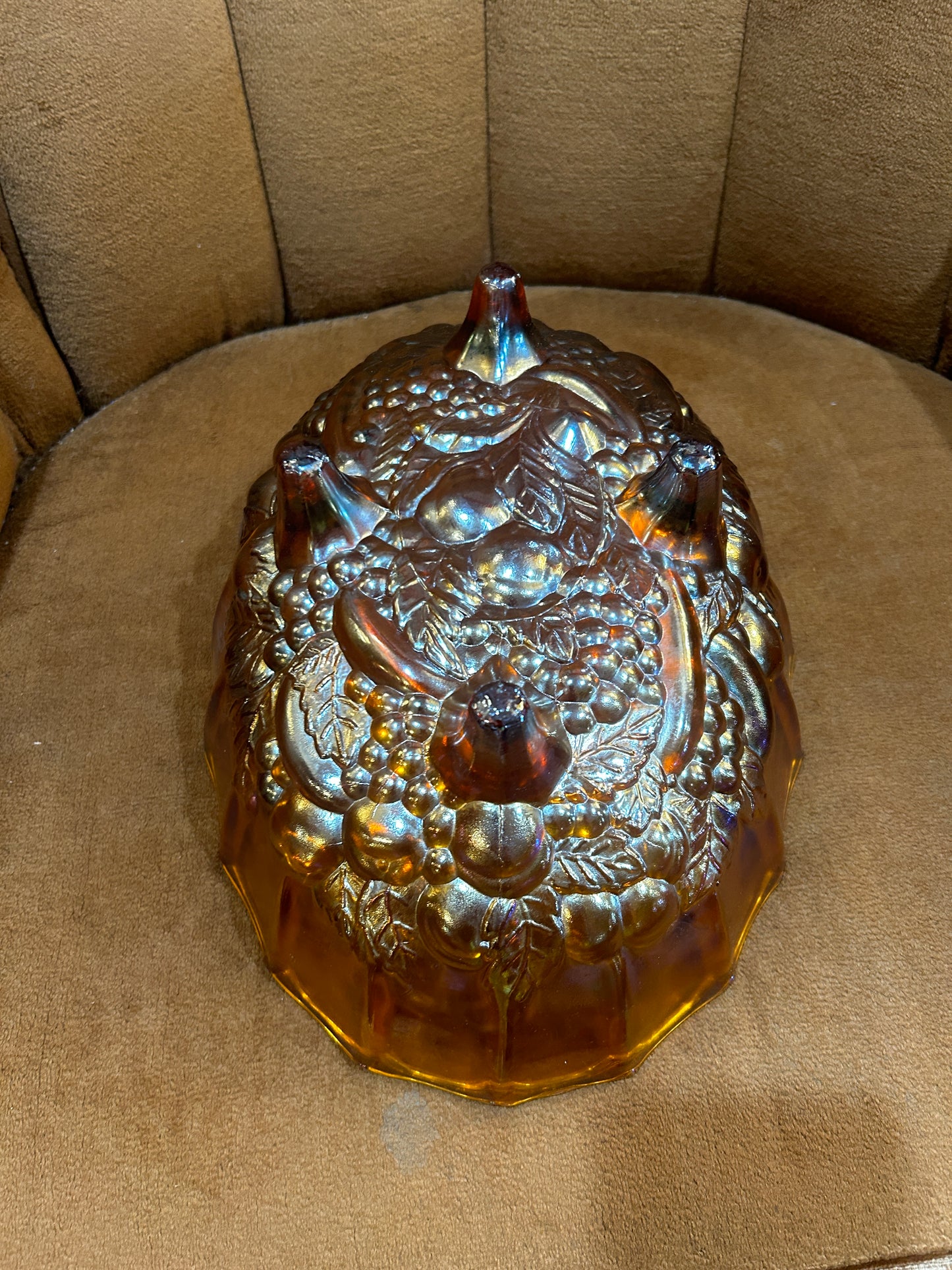 Marigold Carnival Scalloped Footed Bowl