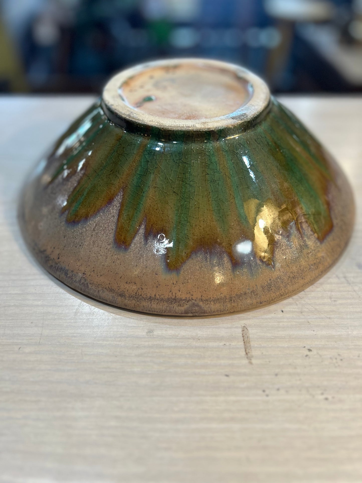 Vintage Handmade Drip Glaze Bowl- Pottery