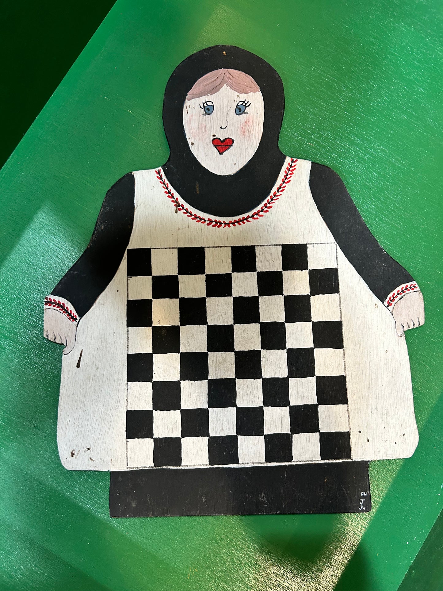 Bulgarian Apron Woman Checker Board- One of a Kind Piece
