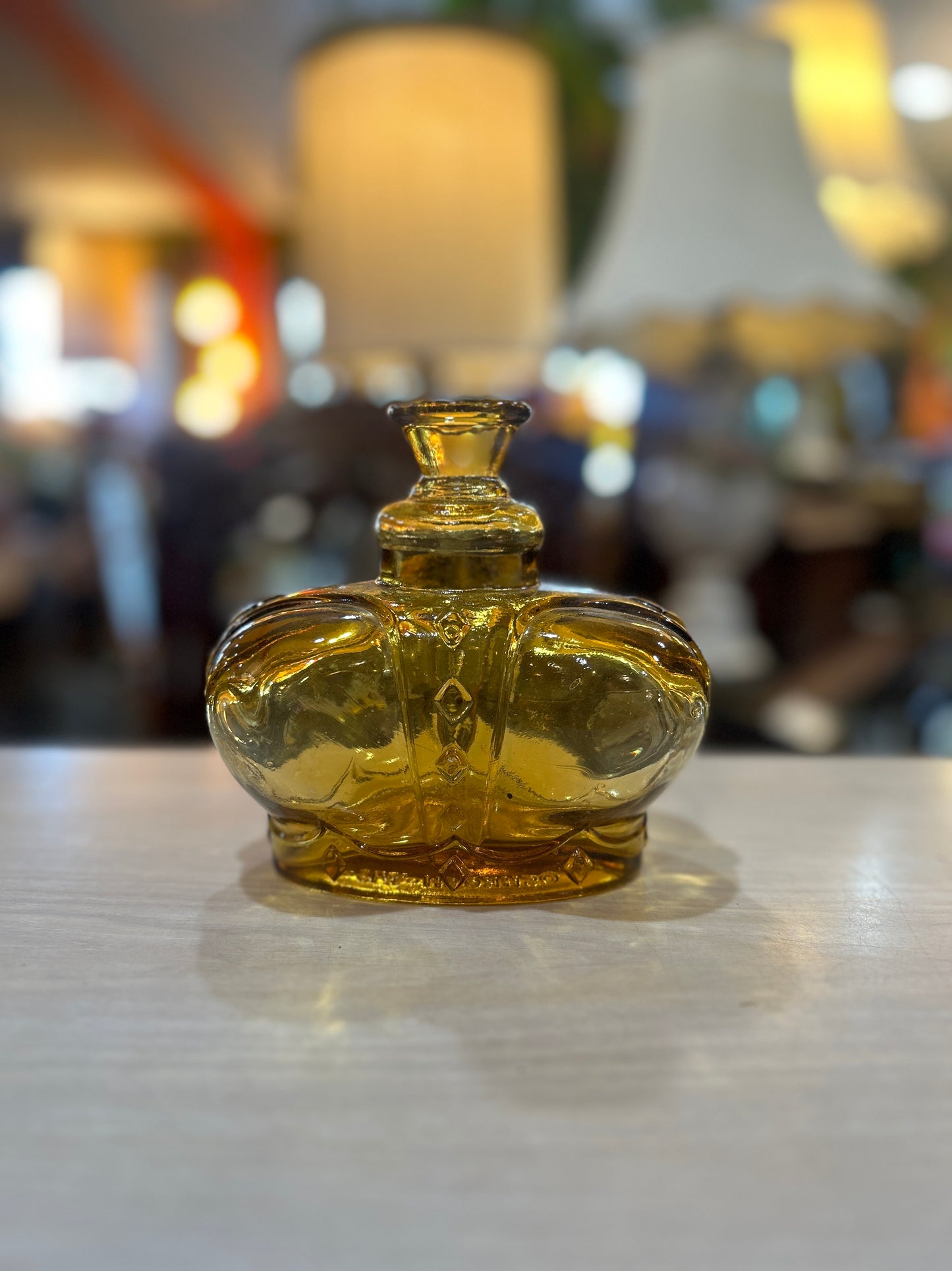Vintage Victrylite Amber Glass Decanter