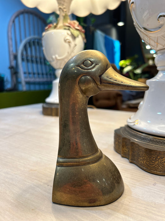 Mid Century Brass Duck Bookend
