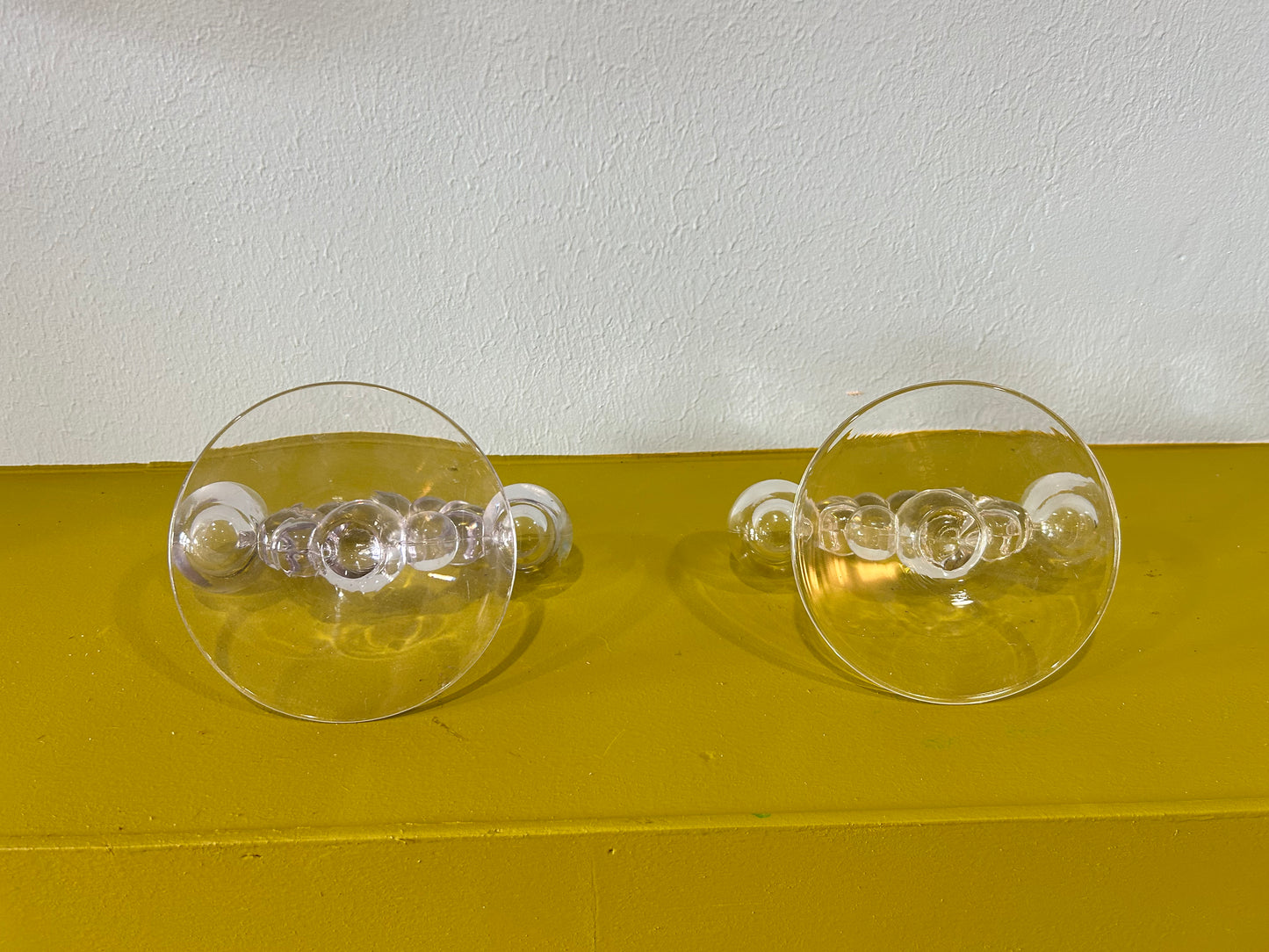 Pair of Vintage Candlewick Imperial Glass Footed Candle Holders