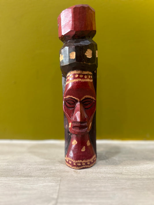 Vintage Hand Carved Jamaican Reggae Woman- Wooden