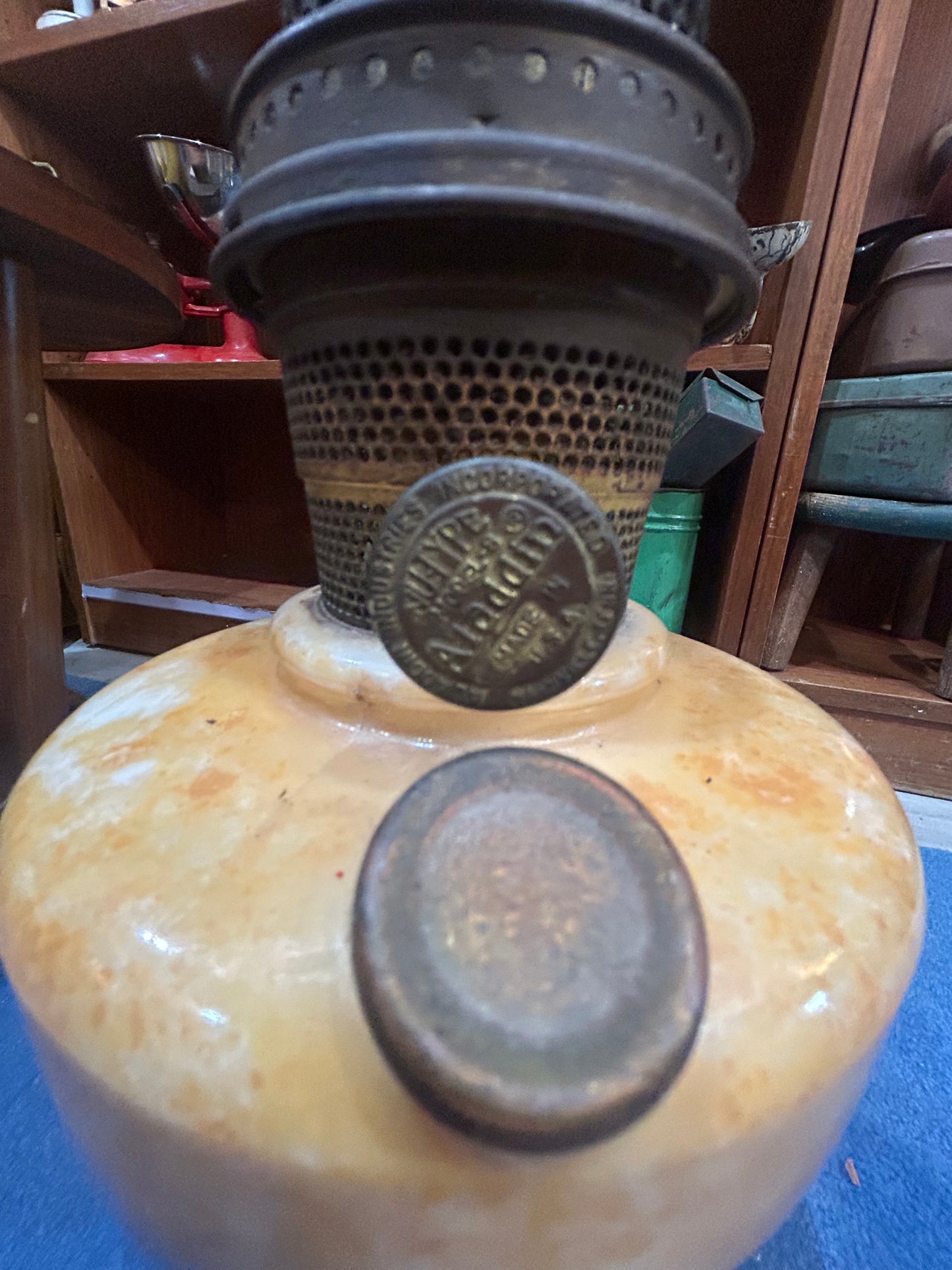 RARE Aladdin Model B-27  Gold Luster Oil Lamp