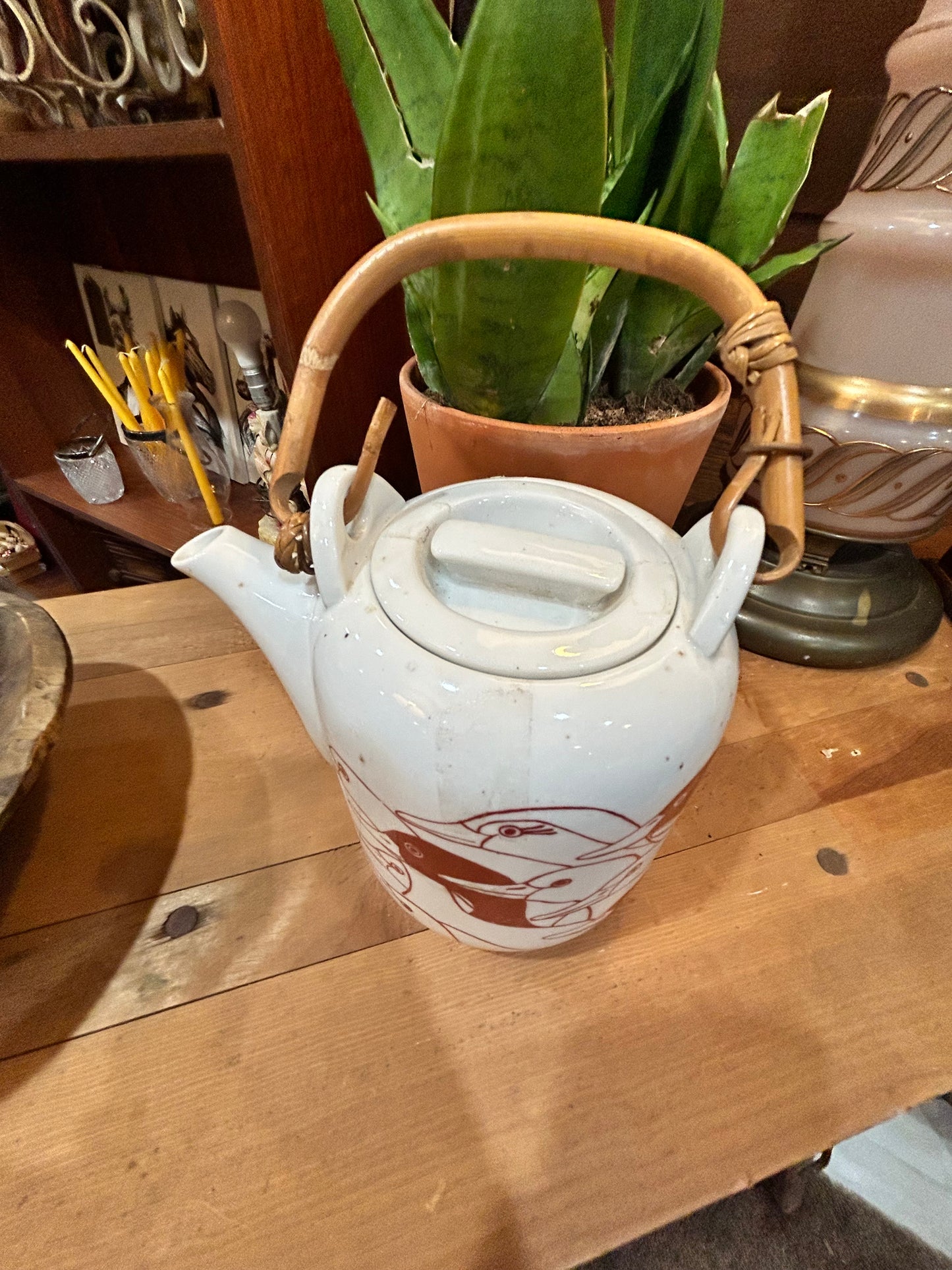 Vintage MCM Japanese Porcelain Duck TeaPot