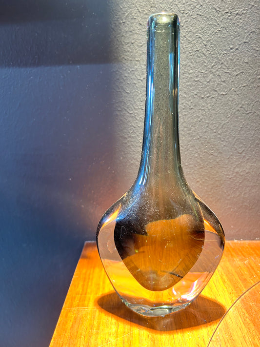 Vintage Signed Nils Landberg for Orrefors- Dusk Glass Bottle