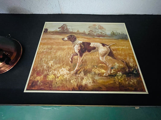 Vintage Original on Canvas-German Short Hair Pointer Painting