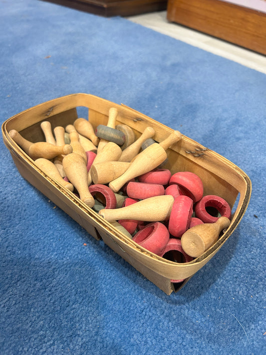 Vintage Wooden Carrom Board Game Pieces