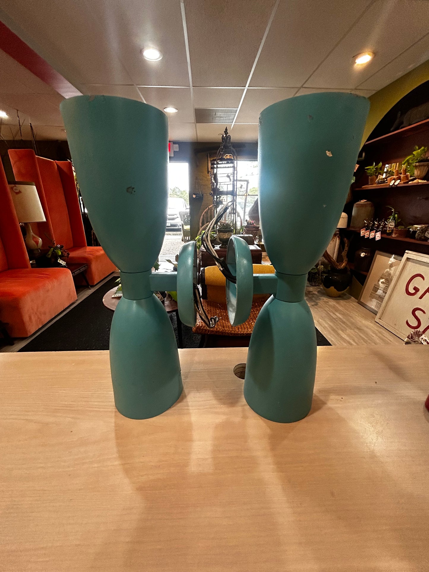 Teal MCM Light Fixtures