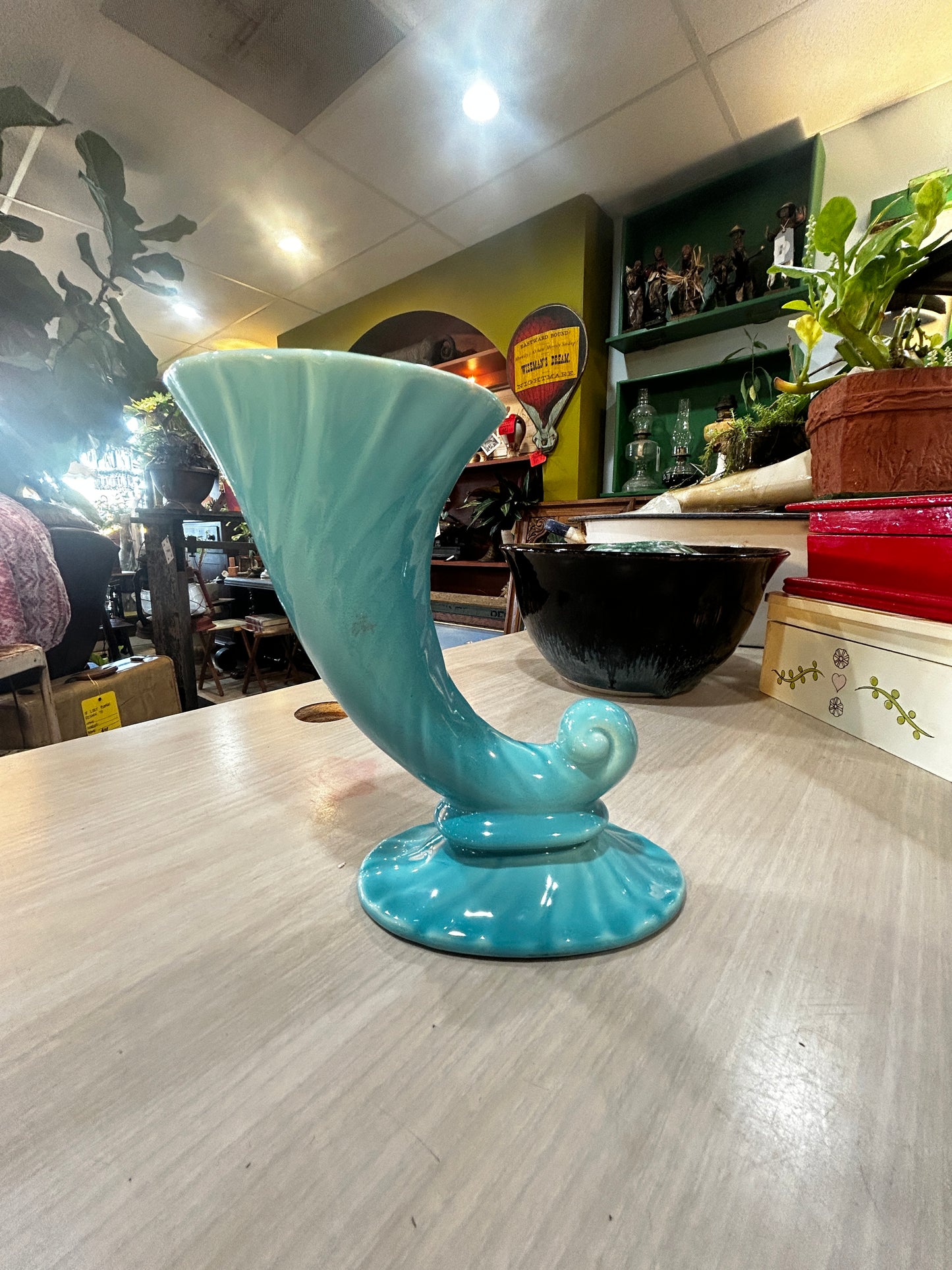 MCM Franciscan Pottery Cornucopia Vase