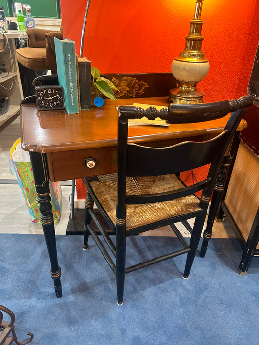 Vintage Lambert Hitchcock Writing Desk and Chair Set- Harvest Maple Stencil