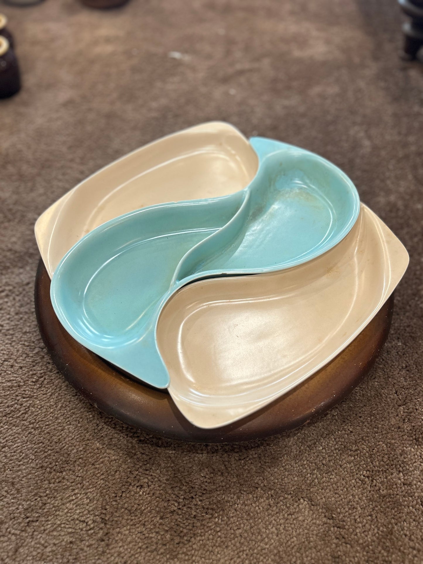 Vintage JAE of California MCM Lazy Susan- RARE