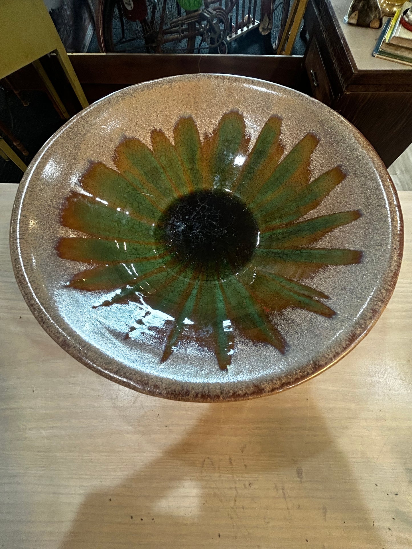 Vintage Handmade Drip Glaze Bowl- Pottery