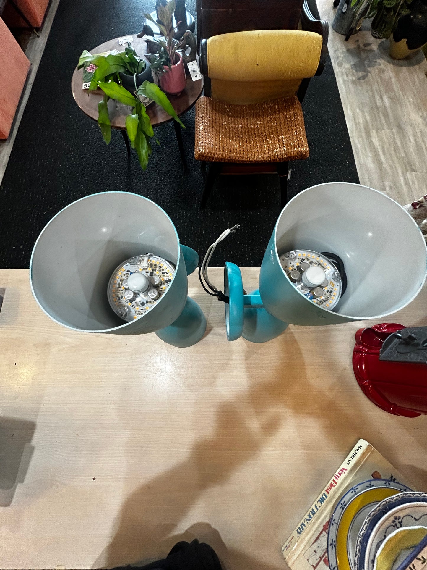 Teal MCM Light Fixtures