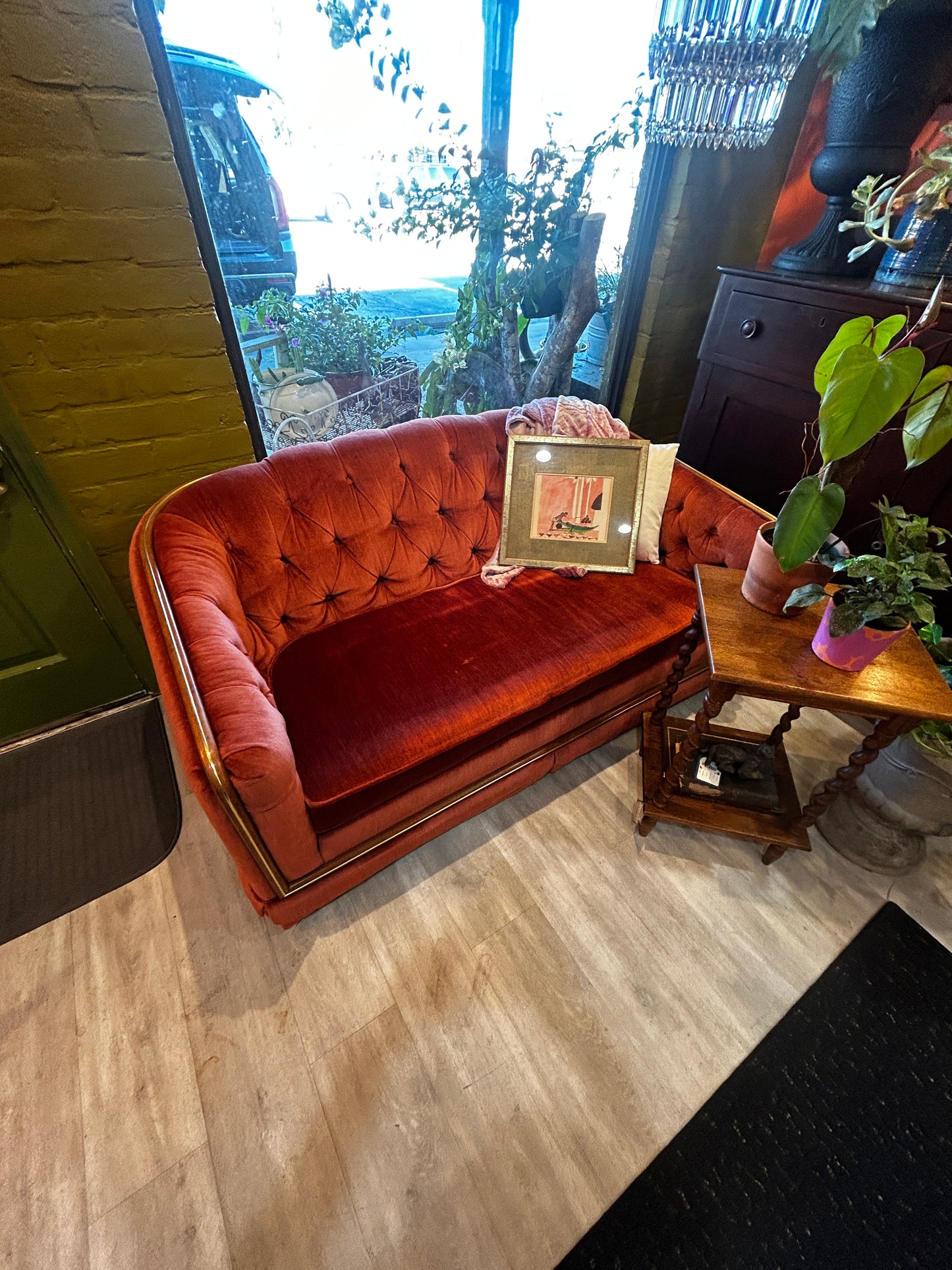 Pink Velvet Mid Century Stratford Couch- MINT