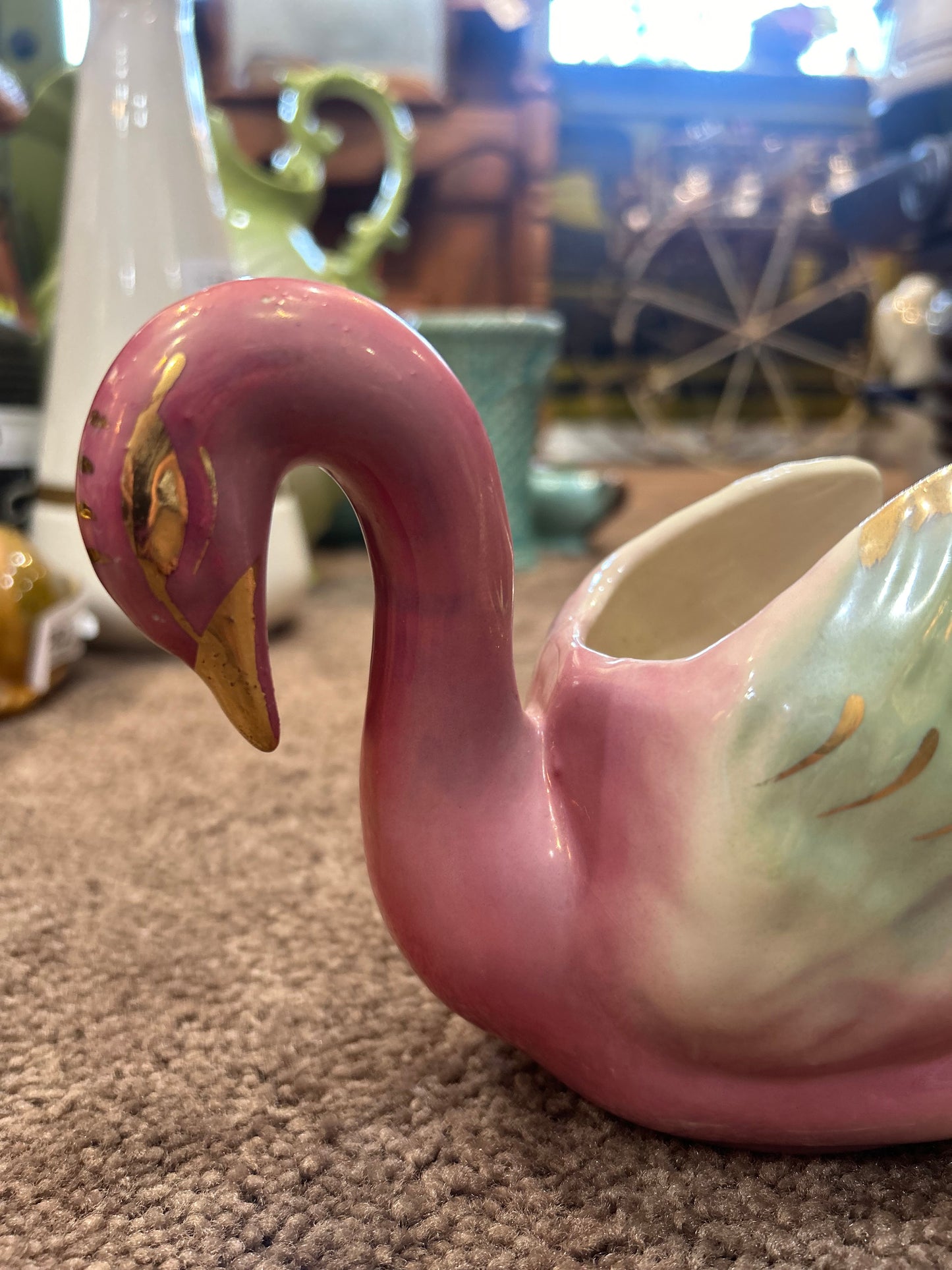 Vintage Colonial China Swan Planter
