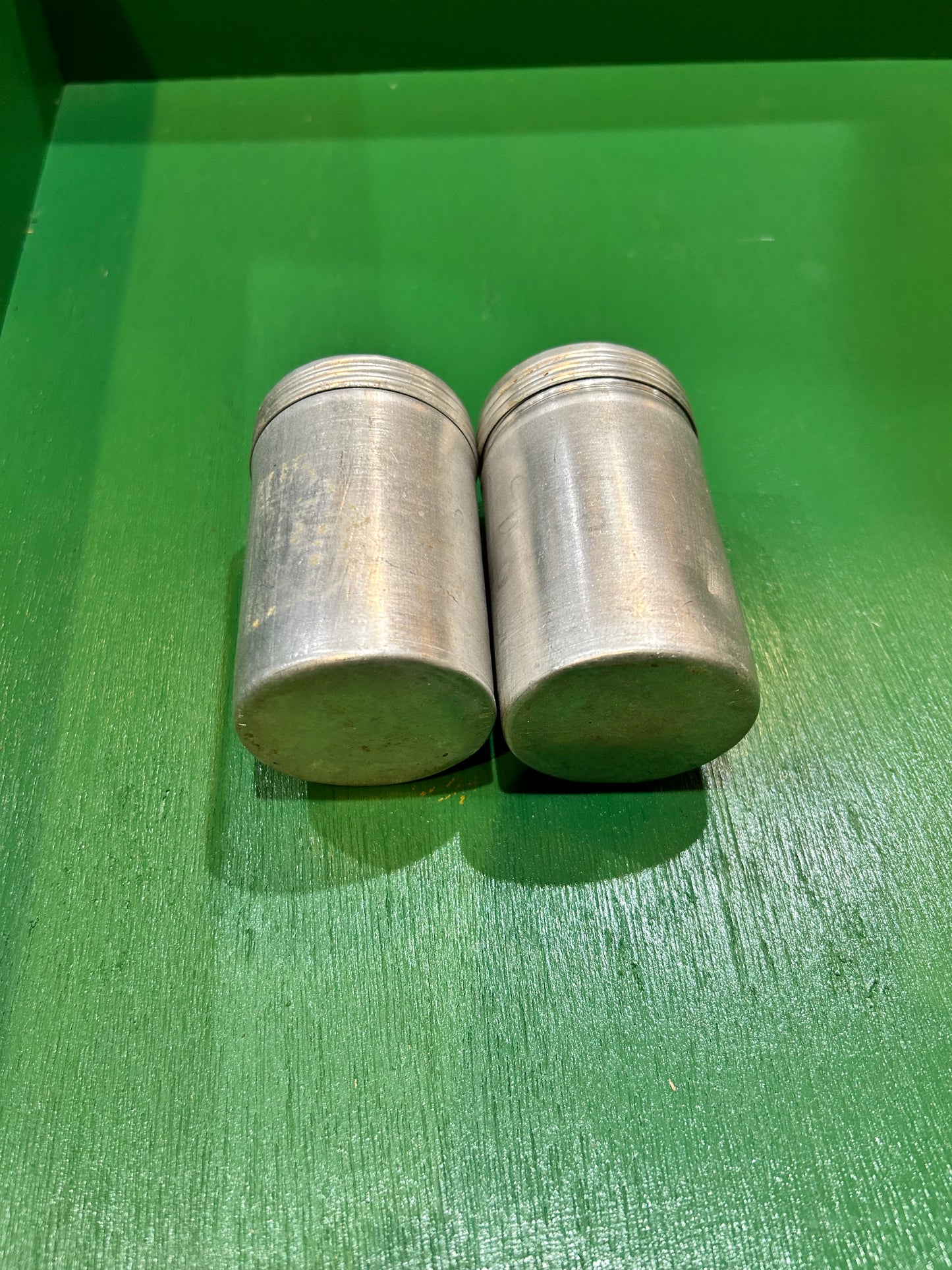 Vintage Aluminum Salt and Pepper Shaker Set