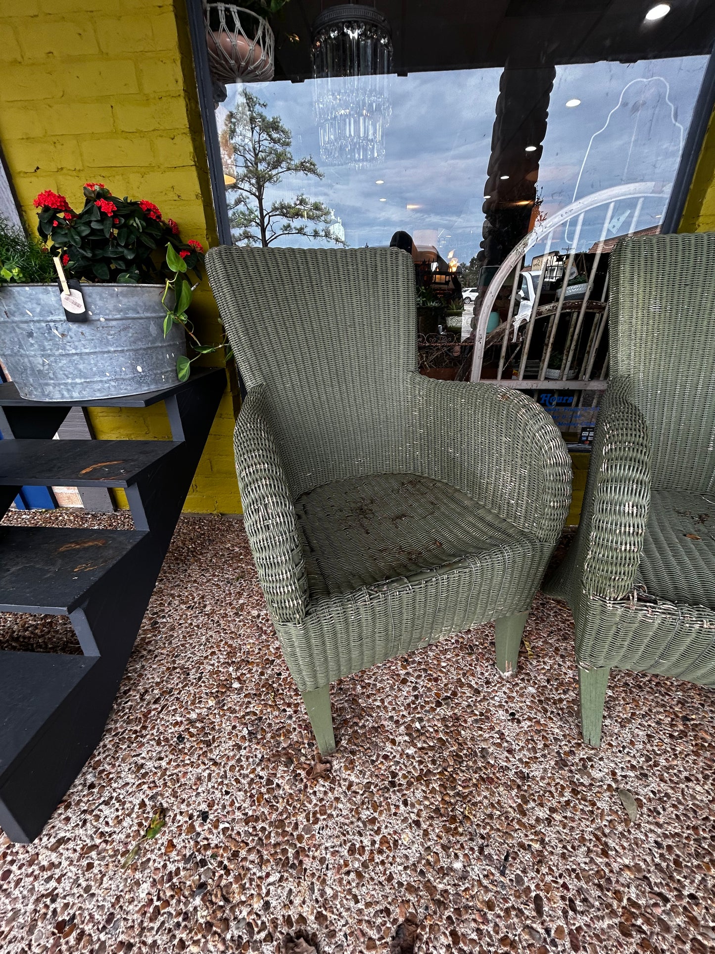 Vintage Rattan Chair- Green
