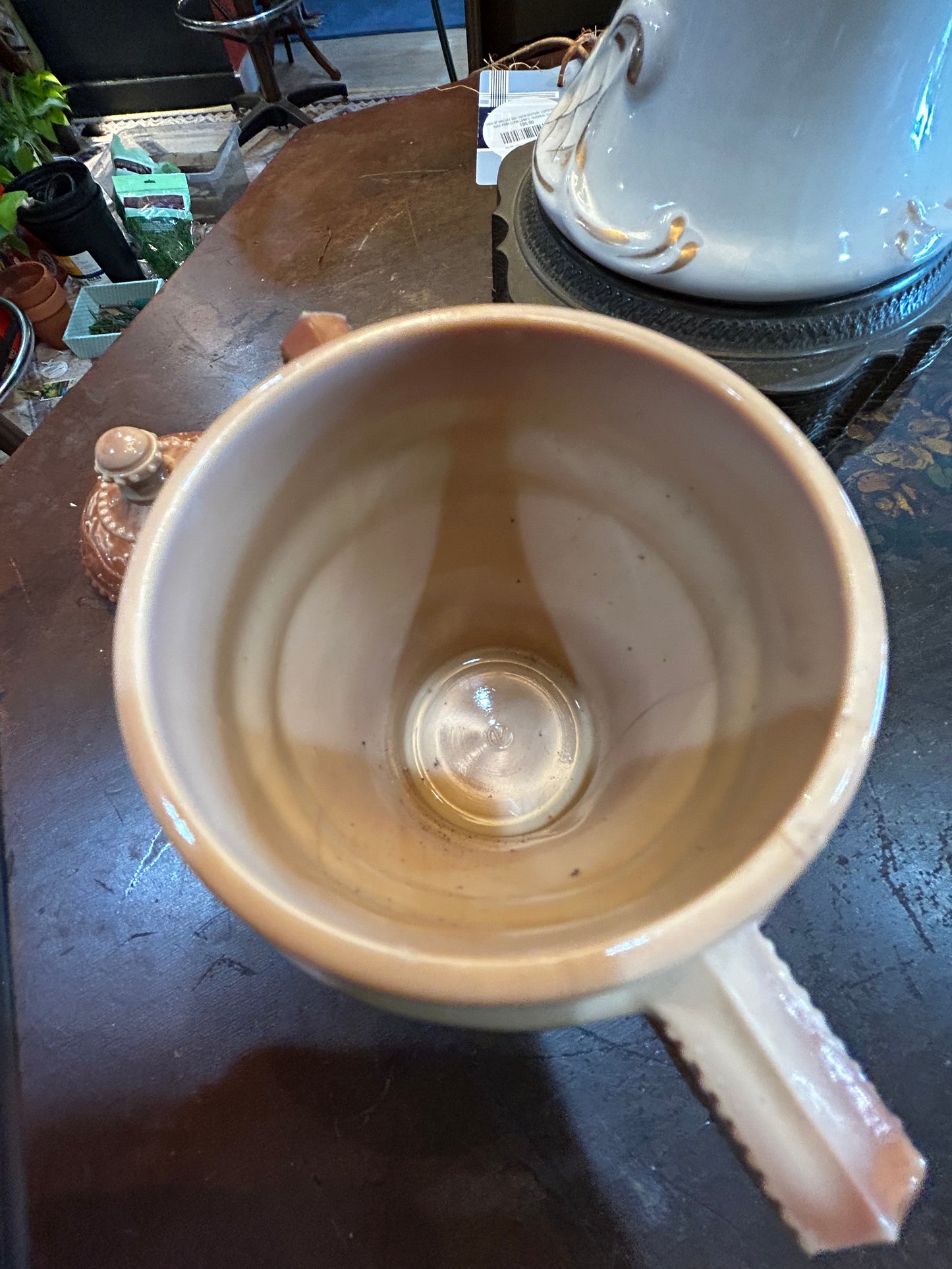 Summit Vintage Chocolate Caramel Slag Glass- Sugar Bowl With Lid- Holly Berry