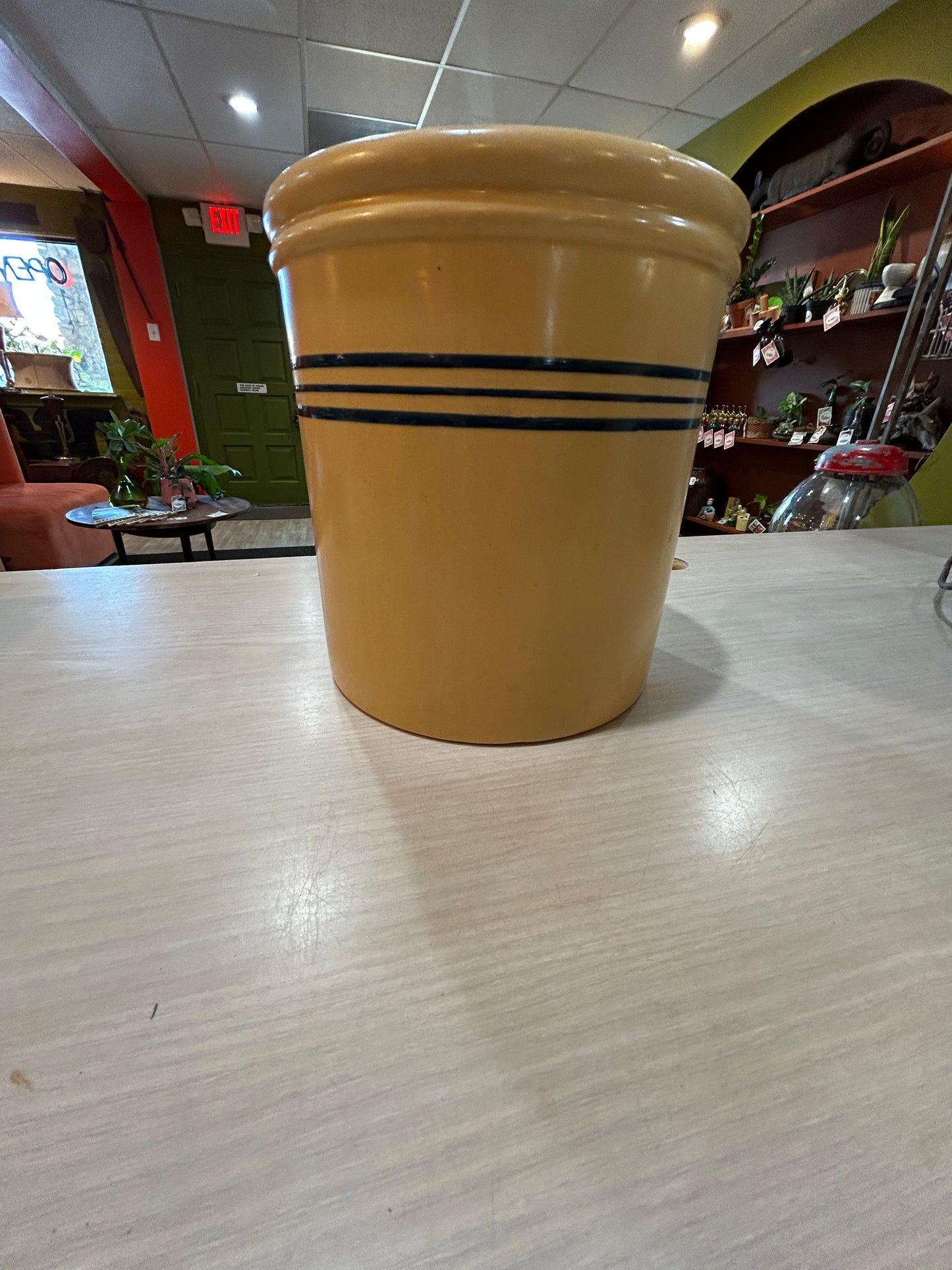 Over and Back- Yellow Ware- Medium Crock
