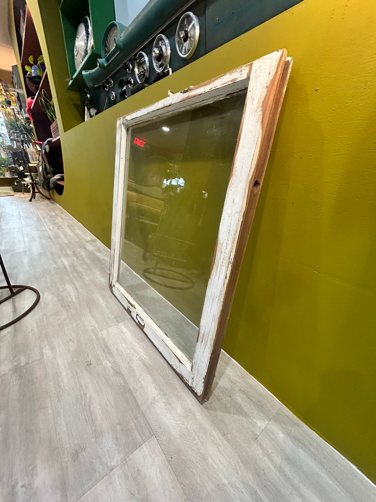 Antique Window-White Wood with Original Hardware